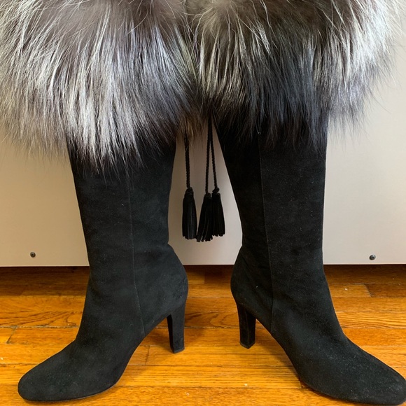 YSL black silver fox boots size 39.5 - Picture 3 of 8